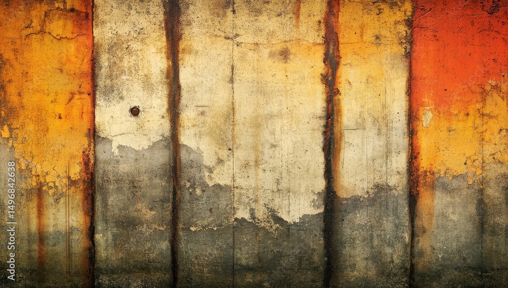Fototapeta premium Weathered, multi-colored, textured wall