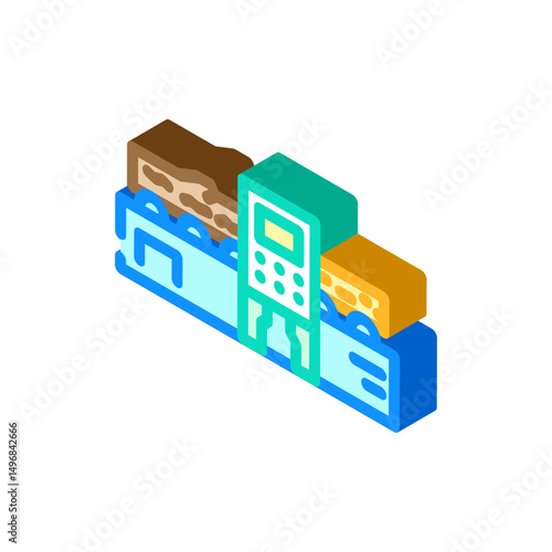 beam manufacturing wood frame house isometric icon vector illustration