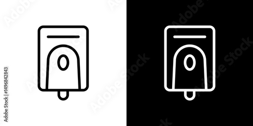 Electrical soap box icon stroke vector icon simple black style, illustration.