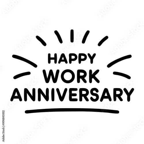 Happy Work Anniversary Icon Design for Celebration Cards, Social Media Posts, Gifts, and Corporate Acknowledgments  