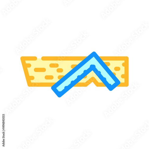 cutting wood beams and rafters isometric icon vector illustration