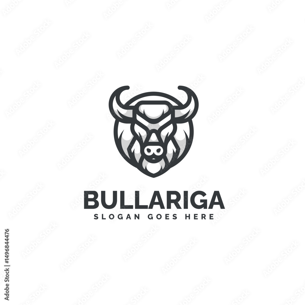 Minimalist Line Art Bull Logo Design Minimalist Line Art Bull Logo Design