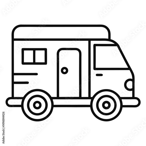 Road Trip Ready Outline of a Classic Camper Van Adventure  