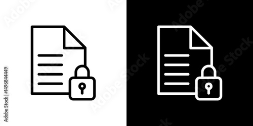 Confidential icon stroke vector icon simple black style, illustration.