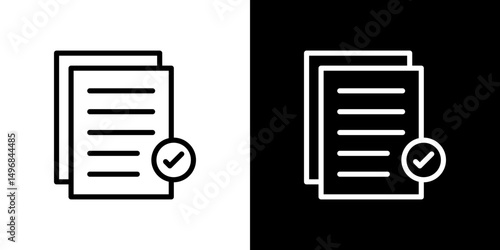 Compliance icon stroke vector icon simple black style, illustration.