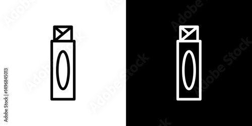 Chew gum icon stroke vector icon simple black style, illustration.