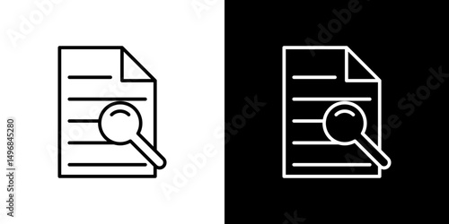 Case study icon stroke vector icon simple black style, illustration.