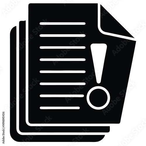 Important documents with error  icon  for attention and alerts