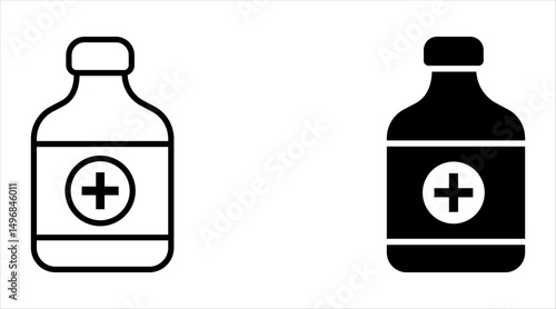 Medicine Bottle icon set. Editable Vector EPS Symbol Illustration.