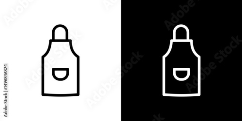 Apron icon stroke vector icon simple black style, illustration.