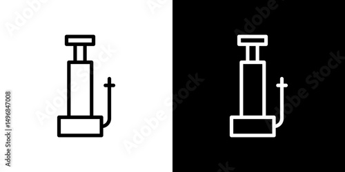 Air pump icon stroke vector icon simple black style, illustration.