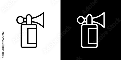 Air horn icon stroke vector icon simple black style, illustration.