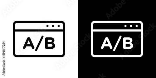 A B test icon stroke vector icon simple black style, illustration.