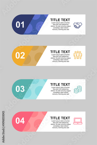Flat design table of contents infographic template
