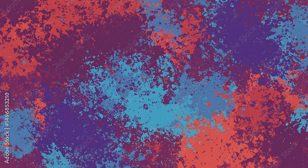Fototapeta premium Textured chromatic splatter effect Crimson Cerulean chaos