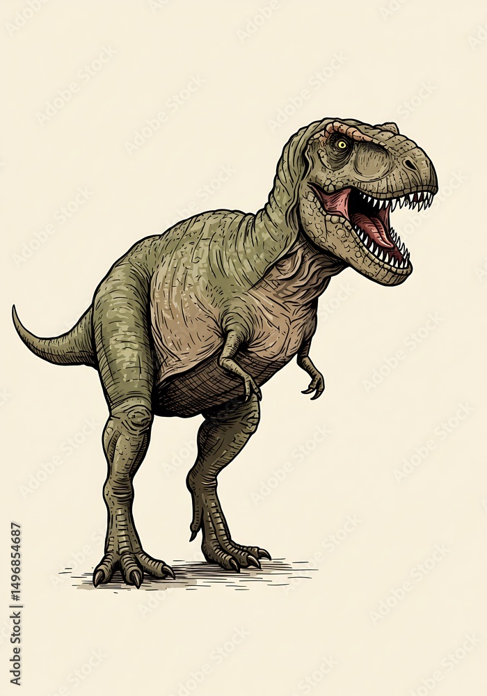 Obraz premium Realistic T-Rex dinosaur illustration