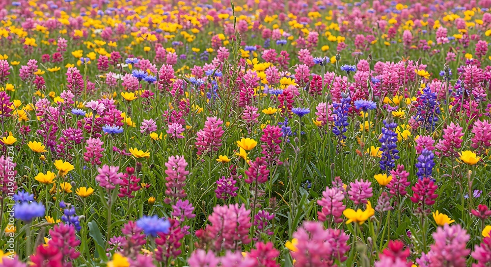 Obraz premium Vibrant meadow teeming with wildflower colors