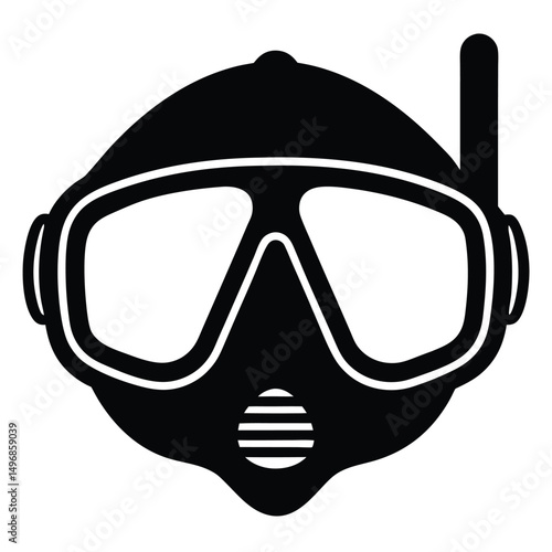 Essential diving mask and snorkel gear illustration for underwater adventure and snorkeling exploration.
