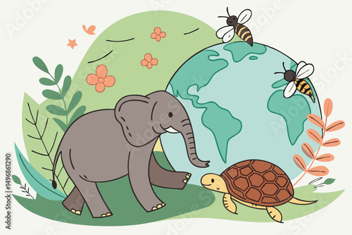 Biodiversity hotspot map overlay with endangered species