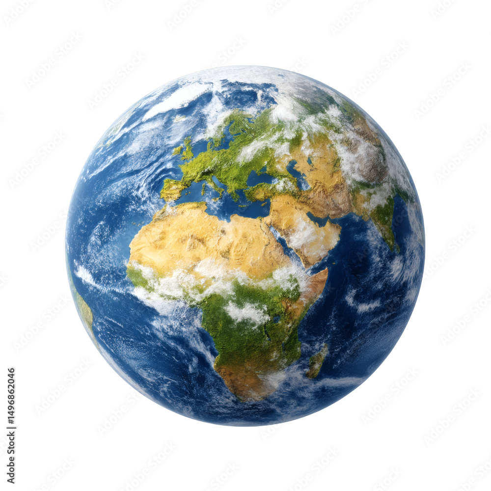 Fototapeta premium [Transparent Background PNG]Earth Globe High Definition World Map