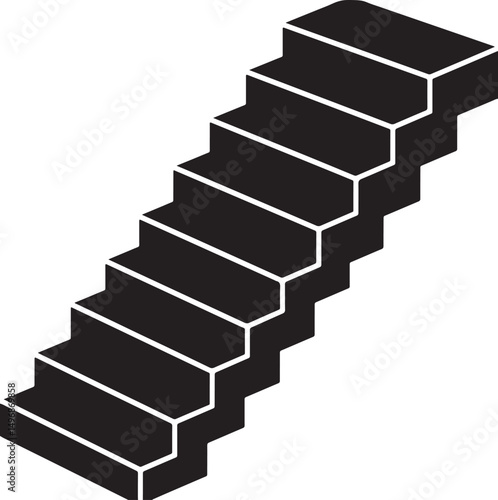 Wallpaper Mural Stairs to success silhouette, Stairs icon silhouette, Stairs silhouette vector  Torontodigital.ca