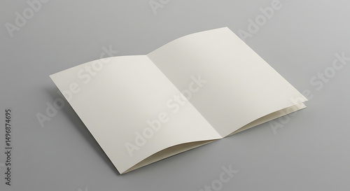 Blank Bifold Brochure Mockup Folded Leaflet Template Paper Design