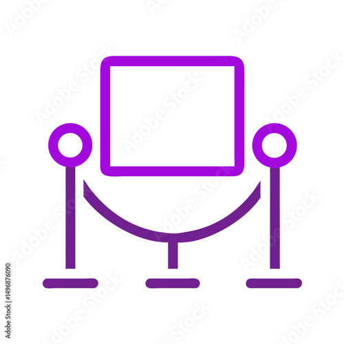 Museum exhibit icon in duotone line style
