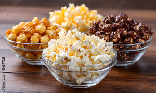 close up of a bowl of popcorn on the table. generative ai