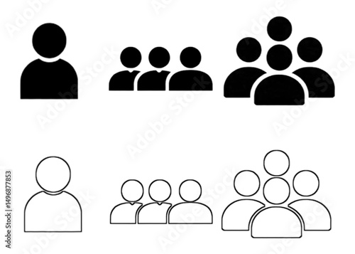 People icon set in trendy flat style. Persons symbol infographics website design, logo, app, UI isolated – for stock