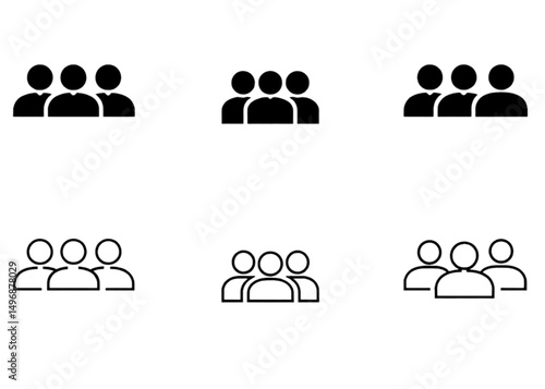 People icon set in trendy flat style. Persons symbol infographics website design, logo, app, UI isolated – for stock