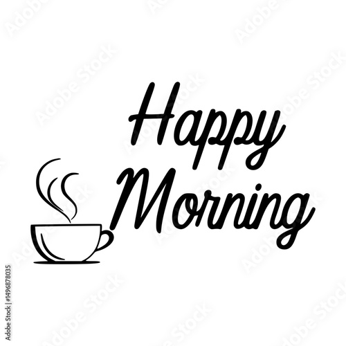 Happy Morning Coffee Illustration