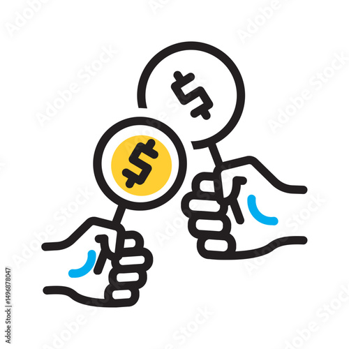 Vector multi color icon for Bid