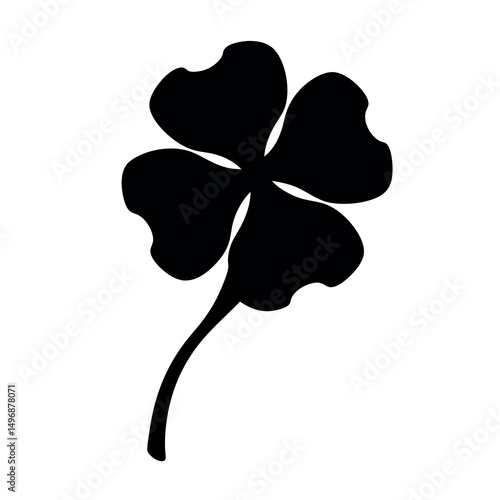 Four leaf clover silhouette offering a symbol of hope and good luck