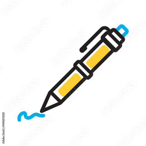 Vector multi color icon for Ballpoint pen