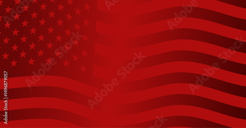 Red  patriotic background with the flag of the United States of America – vector illustration