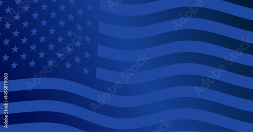 blue patriotic background with the flag of the United States of America – vector illustration