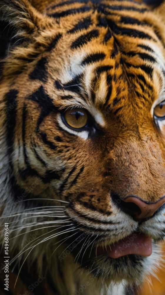 Fototapeta premium Close-Up of a Bengal Tiger – Intense Gaze and Striking Stripes