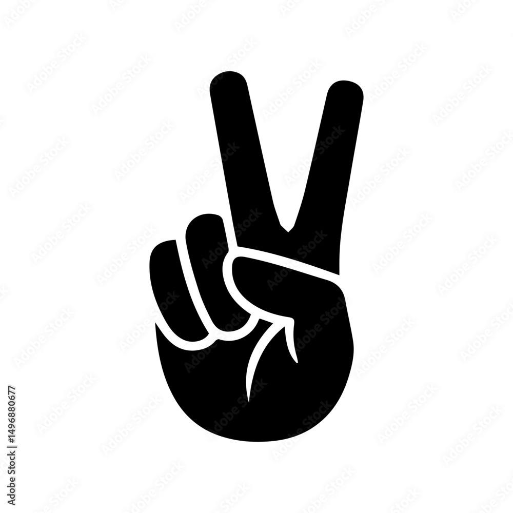 Obraz premium v victory glyph icon