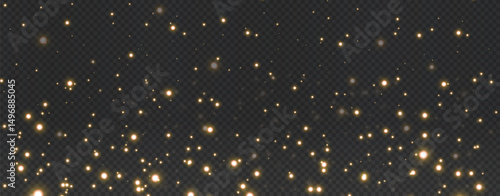 Festive stardust background with gold sparkle, bokeh, and light effects. Magical and glamorous design perfect for holidays, celebrations, and New Year themes.