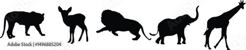 Photography wild animals Silhouette, Savanna Landscape Africa Vector