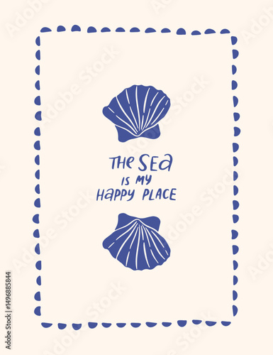 Hand drawn seashell poster