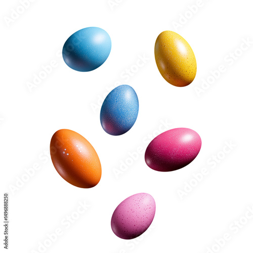colorful easter eggs ,icon, 3d render, 3d transparent background