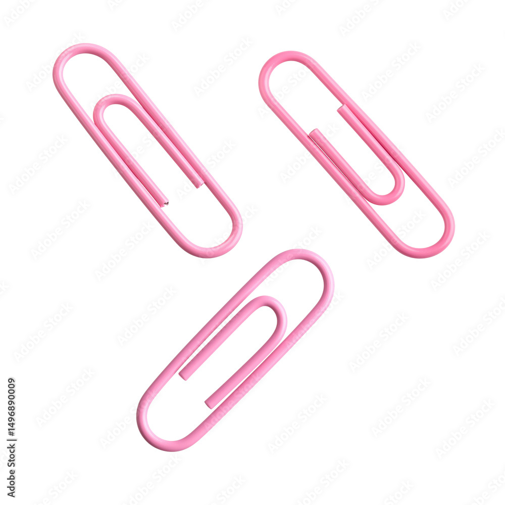 Group of colorful metal paper clips isolated on white background.
Group of colorful metal paper clips isolated on white background.