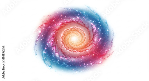 宇宙渦巻く赤青輝き神秘的色彩 鮮やかな光輝く 