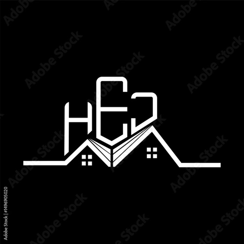 HEJ Real State logo design, HEJ simple and modern logo. HEJ luxurious alphabet design