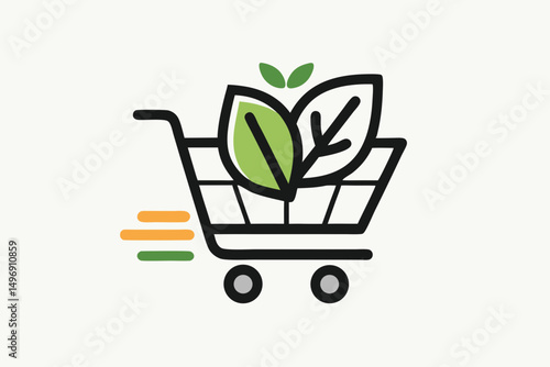 minimalist shopping cart fresh produce