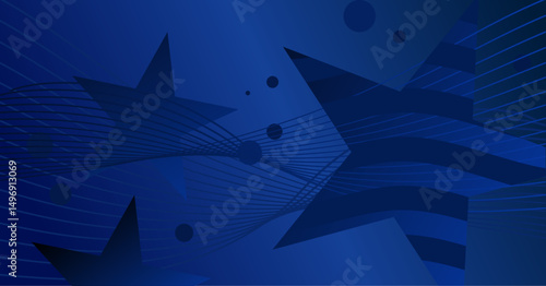 blue patriotic background with stars, United States Independence Day – vector illustration