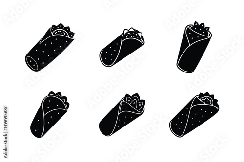 Burrito Vector Illustration Flat Design Minimal
