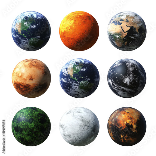 Wallpaper Mural [Transparent Background PNG]Different Planets and Moons in Space Torontodigital.ca