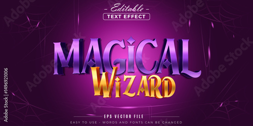 Magical wizard text style, editable text effect.